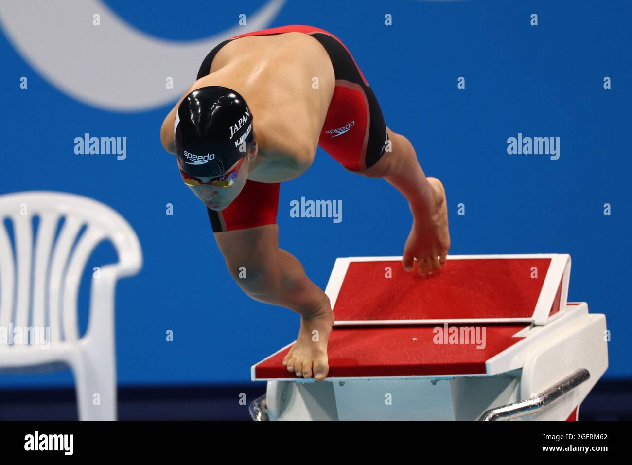 Tokyo 2020 Paralympic Games - Swimming - Men's 50m Butterfly - S5 Heat 3 – Tokyo Aquatics Centre, Tokyo, Japan - August 27, 2021. Kaede Hinata of Japan in action REUTERS/Marko Djurica Stock Photo