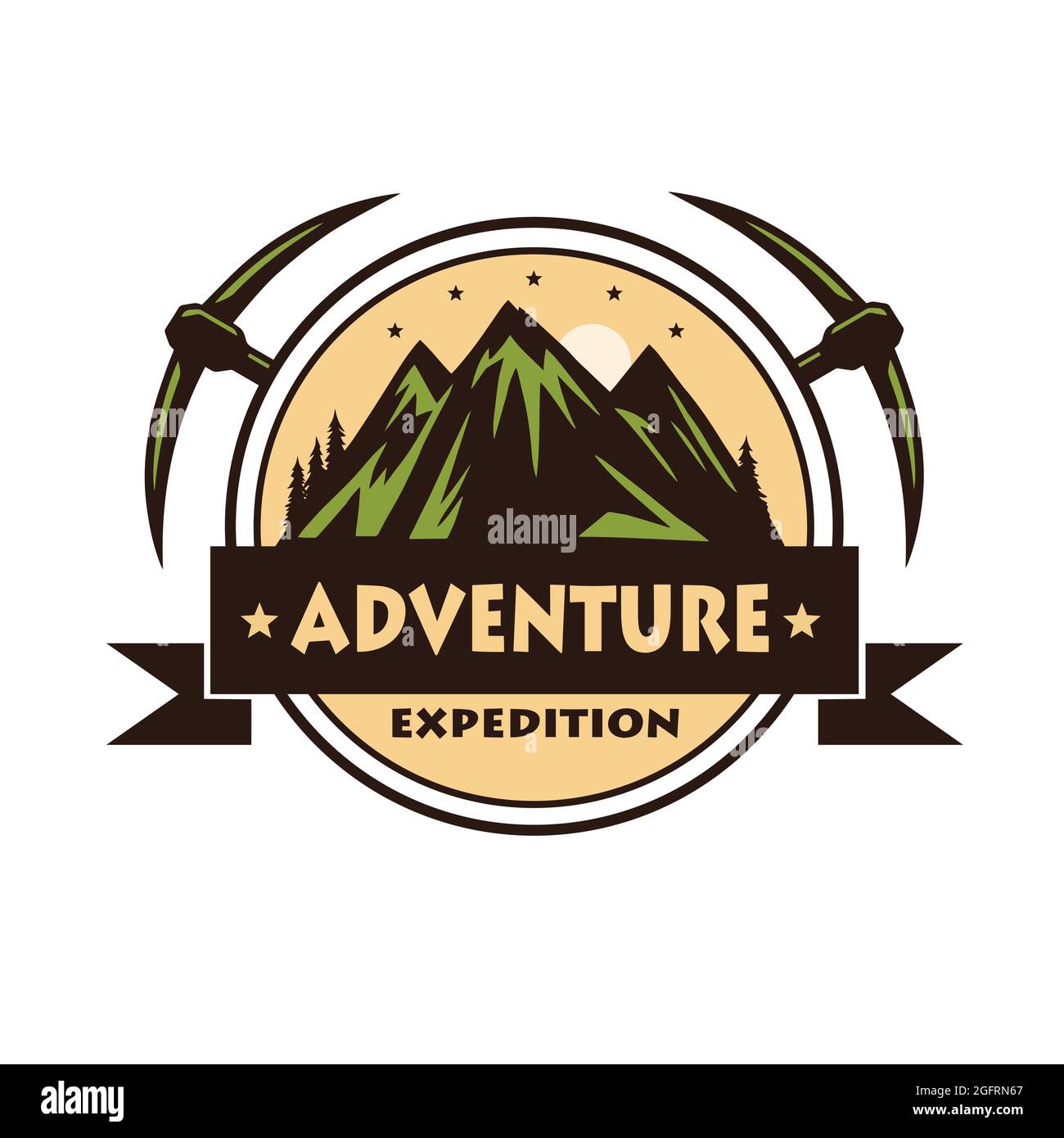 Mountain Rock Climbing Adventure Logo Vector Stock Vector