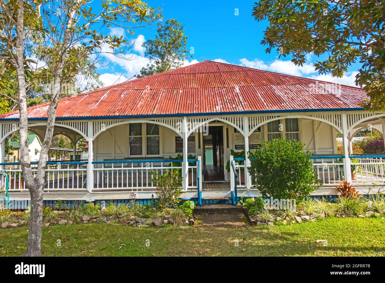 Early 19th Century Australian country home became a Hospital c1920- 1938. Caboolture Australia. Stock Photo