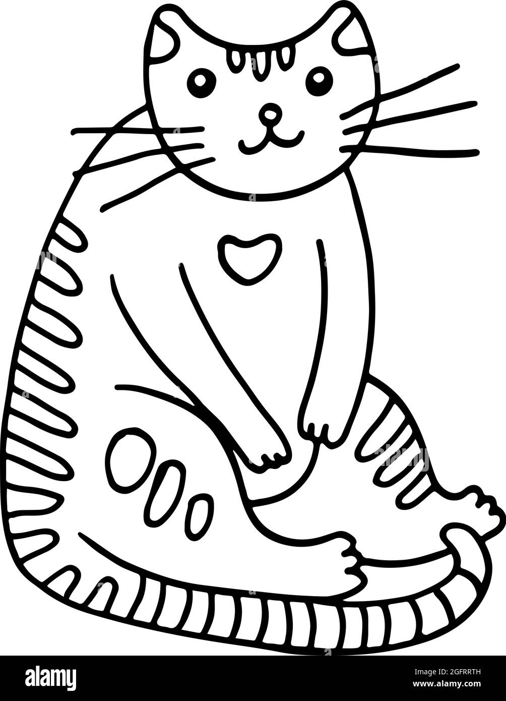 Cute fat cat for greeting cards Royalty Free Vector Image