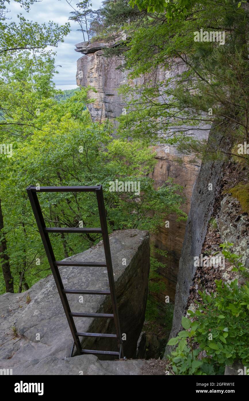 New River Gorge National Park, West Virginia. Access Ladder for Rock ...