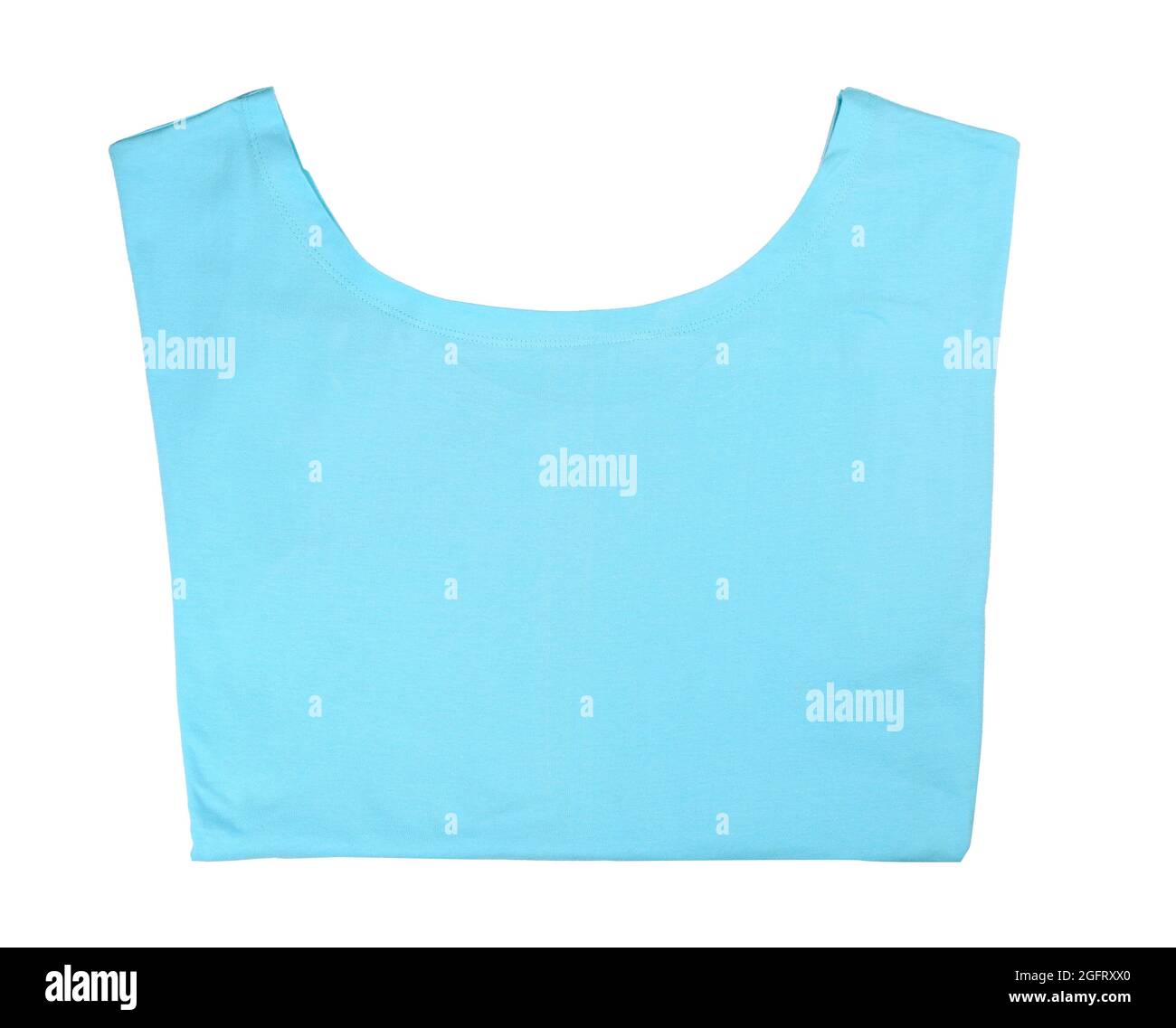 Blank light blue t-shirt on white background Stock Photo - Alamy