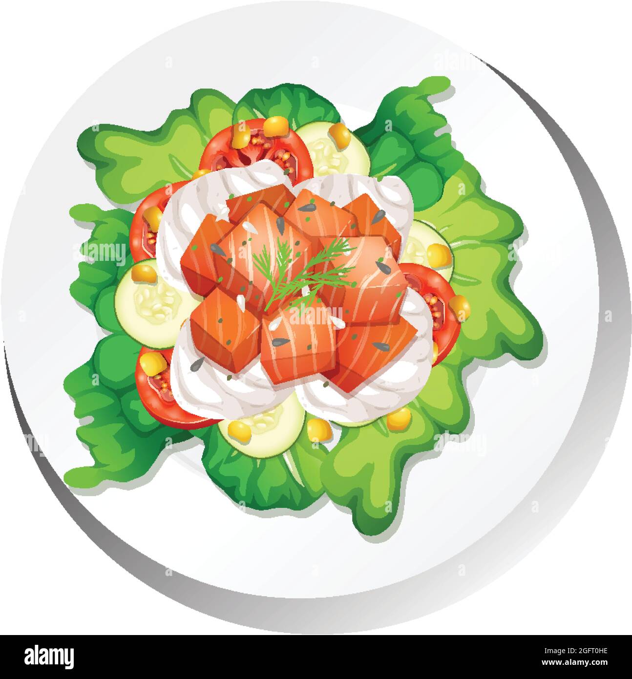 Healthy breakfast dish isolated illustration Stock Vector Image & Art ...