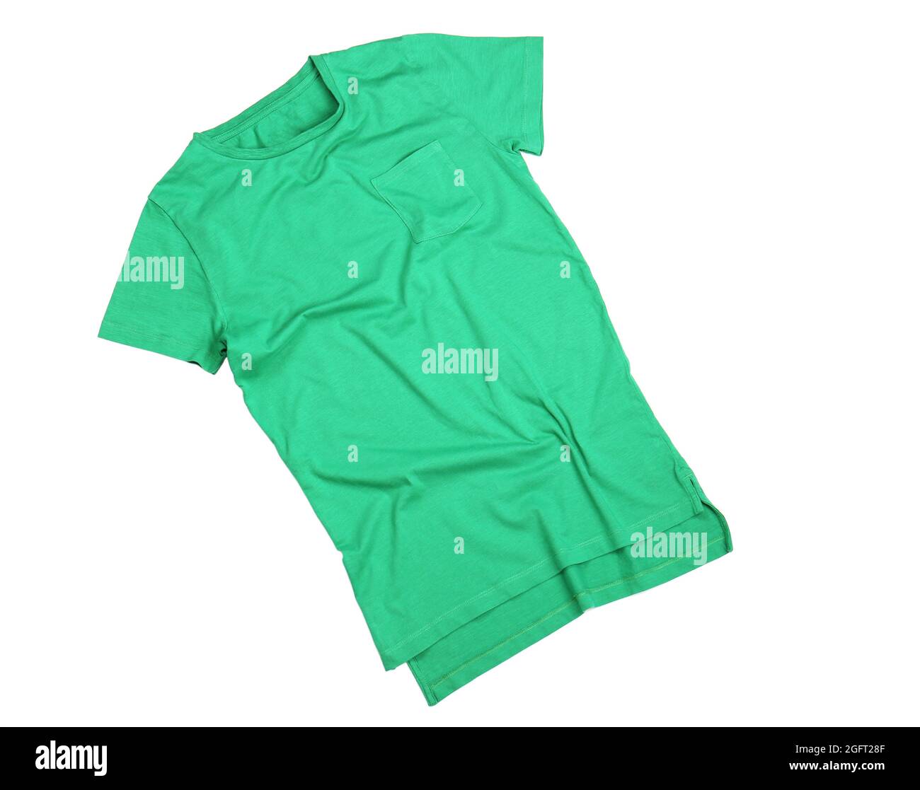 Blank green tshirt on white background Stock Photo Alamy