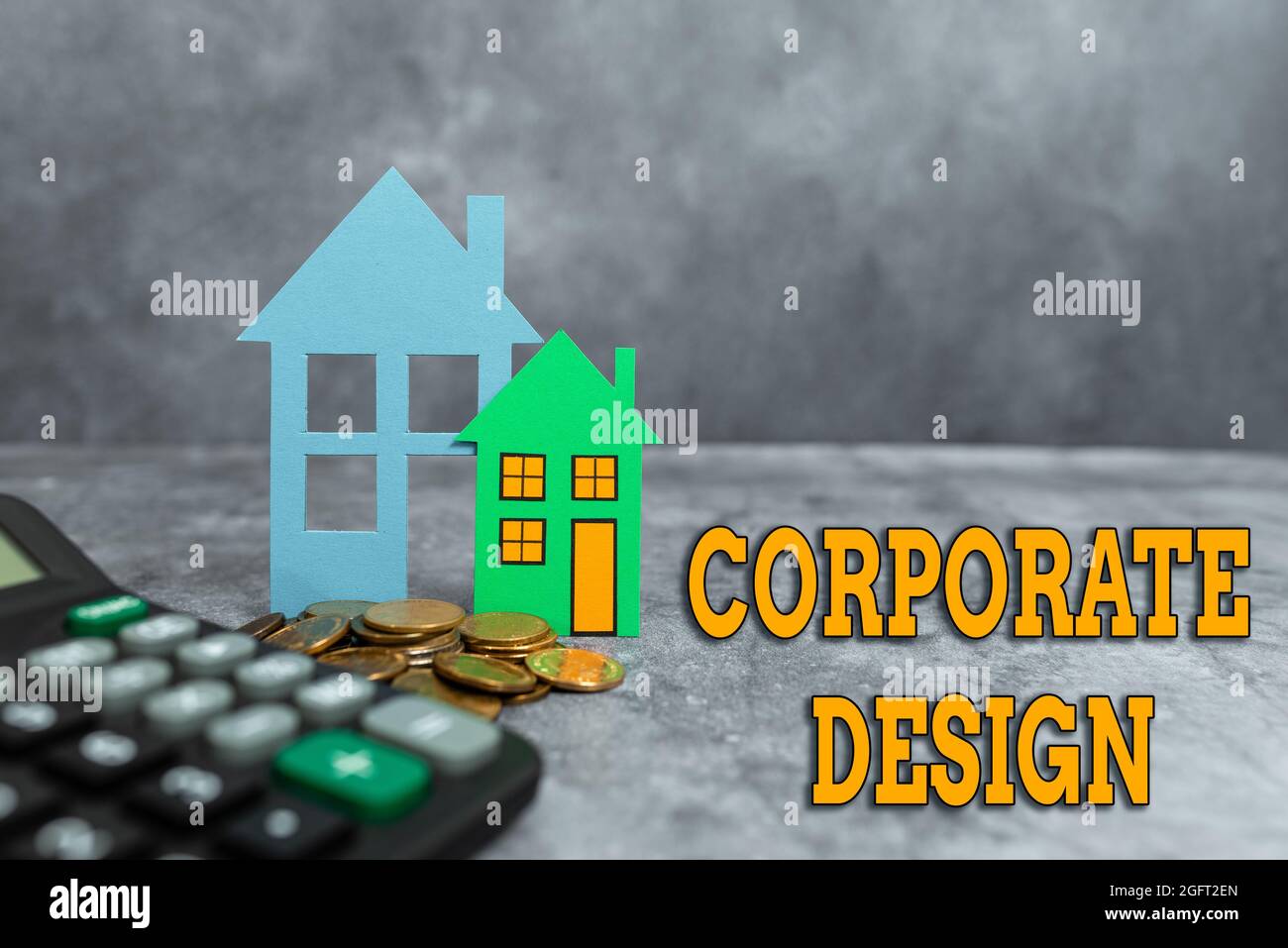 Conceptual display Corporate Design. Concept meaning official graphical