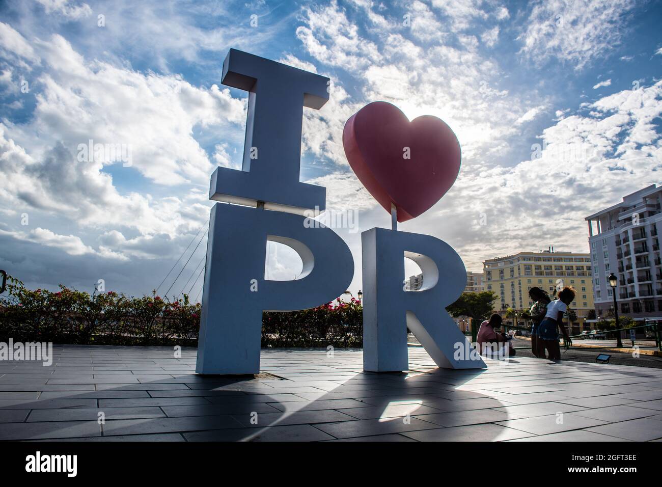 A simple sign showing love for Puerto Rico - Puerto Rico Stock Photo