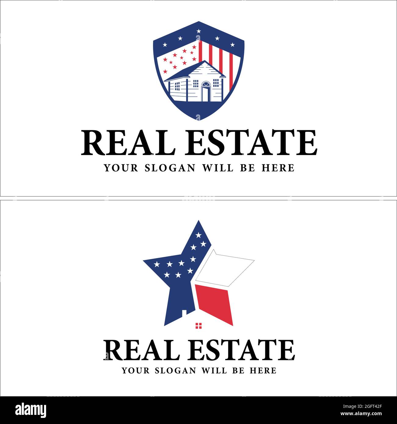 Real estate building military veterans logo design Stock Vector Image