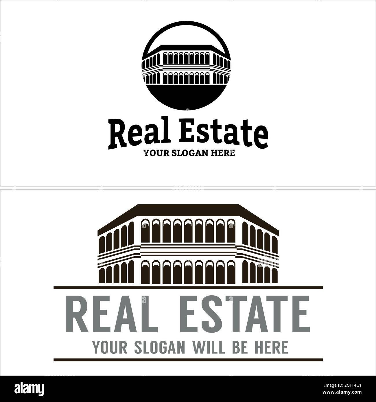 Real estate building apartment logo design vector Stock Vector