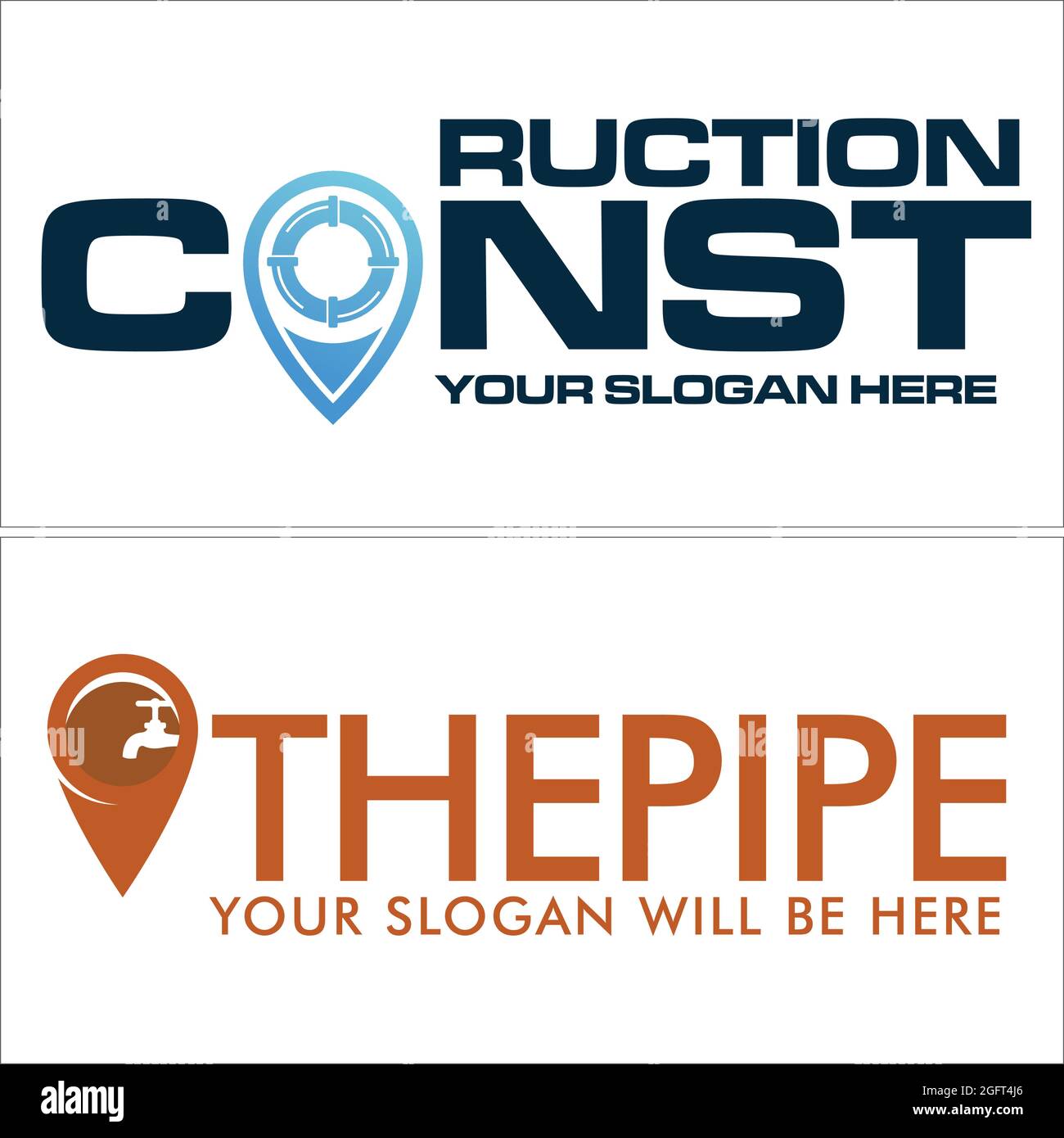 Construction repair plumbing logo design Stock Vector