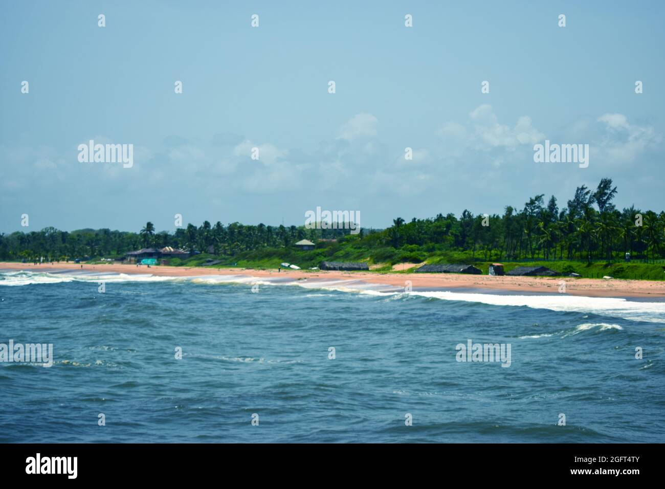 Ocean-Sea Waves and Sky Blue Landscape Background Stock Photo - Alamy