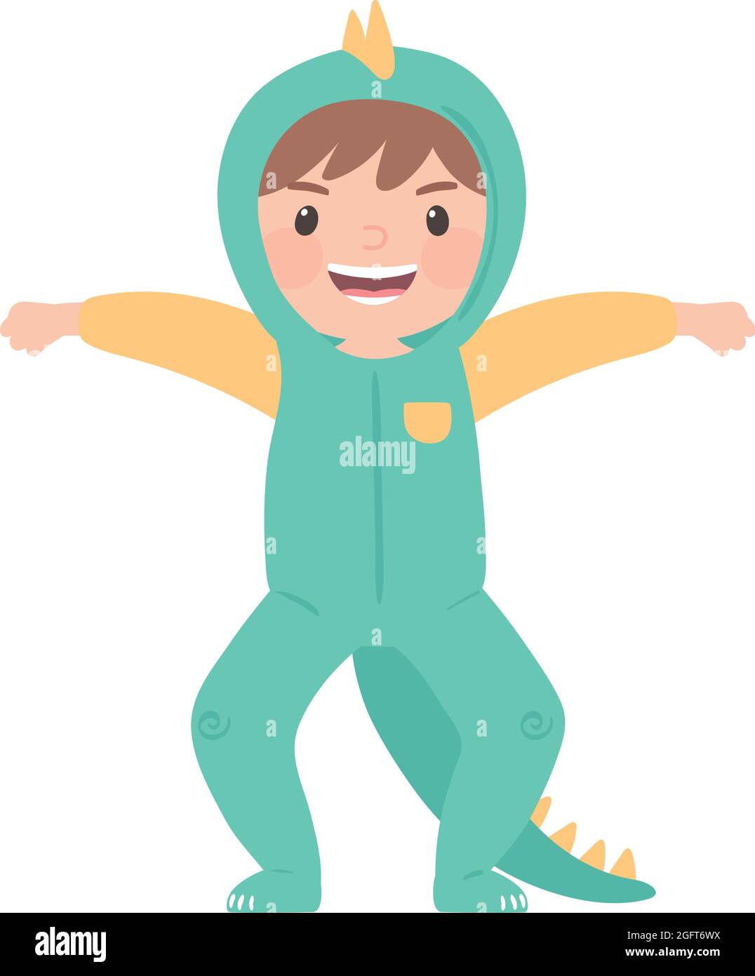 boy with dinosaur costume Stock Vector Image & Art - Alamy