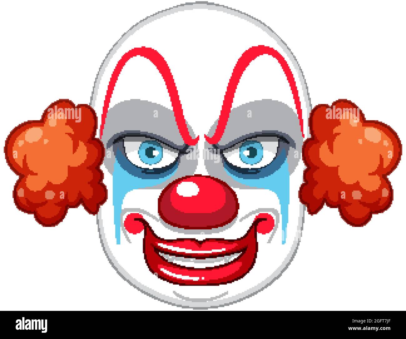Creepy clown face on white background illustration Stock Vector Image ...