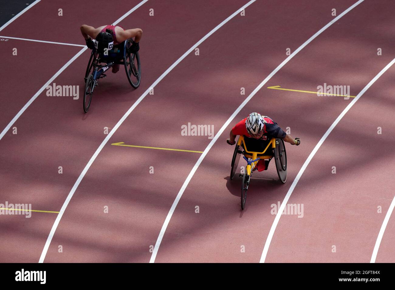 USA's Isaiah Rigo (left) and Japan's Tomoki Sato during the Men's 400m ...