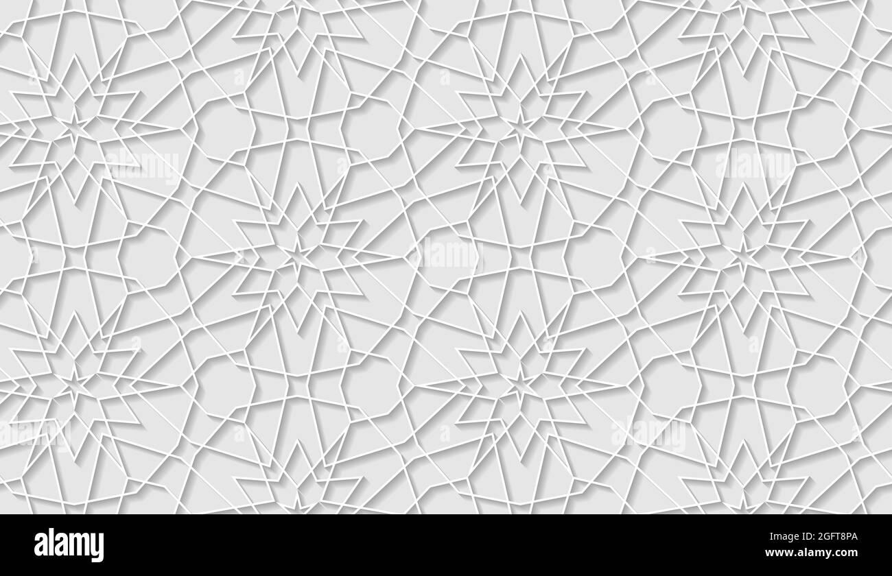 Arabic seamless pattern with classic islamic culture ornament. White ...