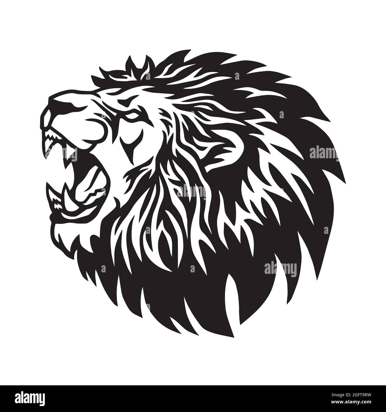 Lion Roaring Logo Mascot Vector Design Illustration Icon Stock Vector ...