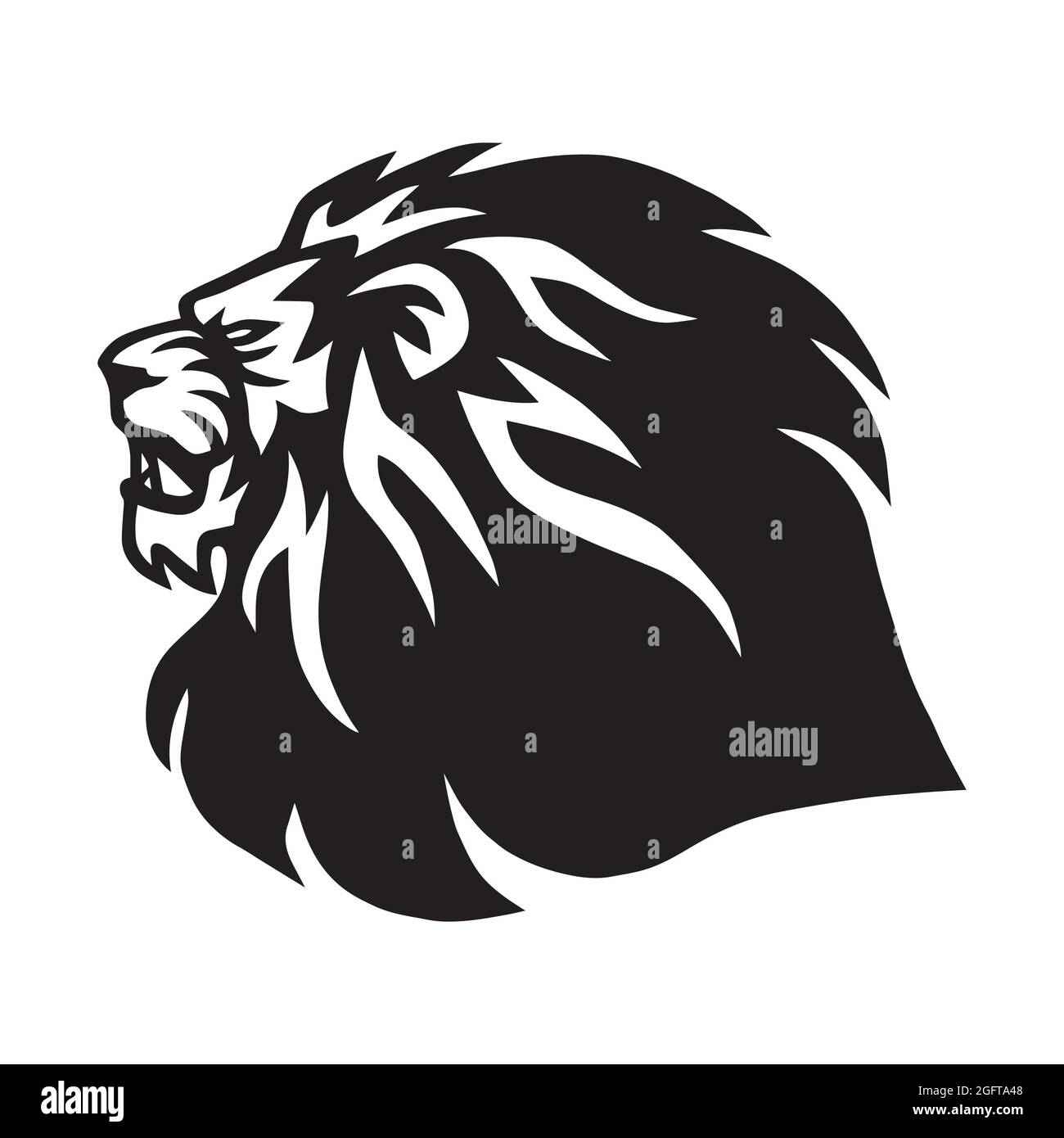 Lion Roaring Head Logo Vector Stock Vector