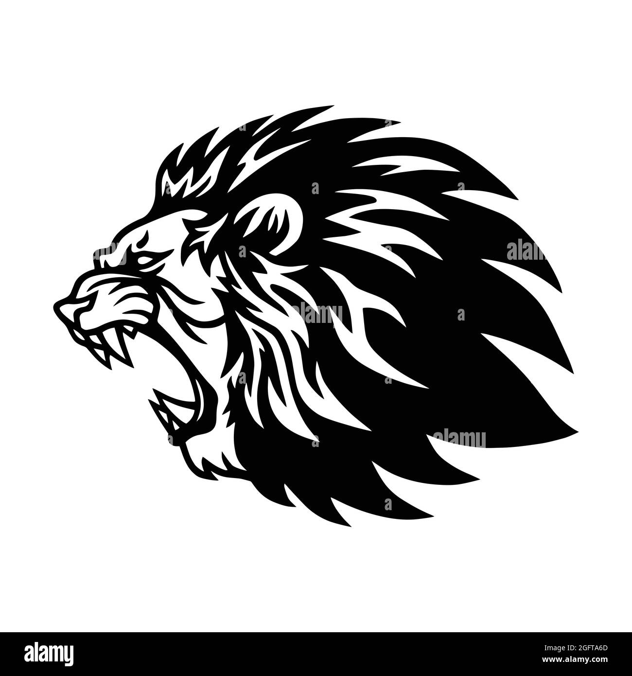 Lion Roaring Head Logo Vector Icon Design Stock Vector Image & Art Alamy