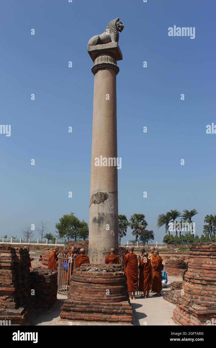 Ashoka Pillar, Emperor Ashoka built The Lion Pillar at Kolhua. It is