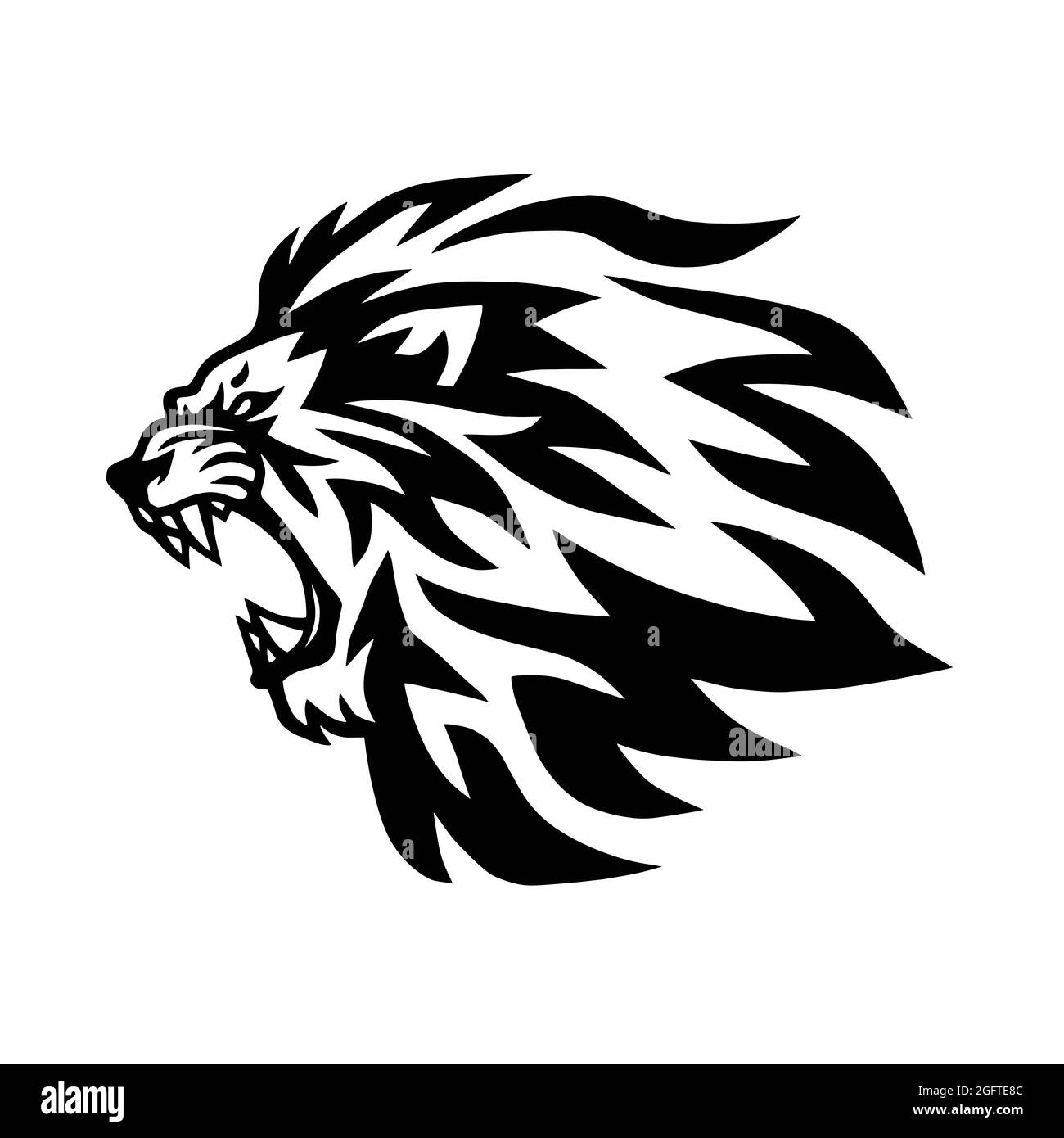 Lion Roaring Head Logo Vector Icon Design Stock Vector Image & Art ...