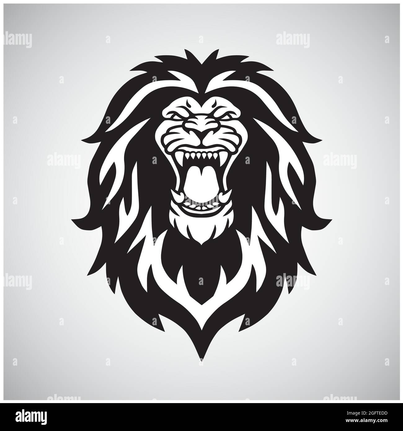 Angry Lion Roaring Logo Mascot Vector Stock Vector
