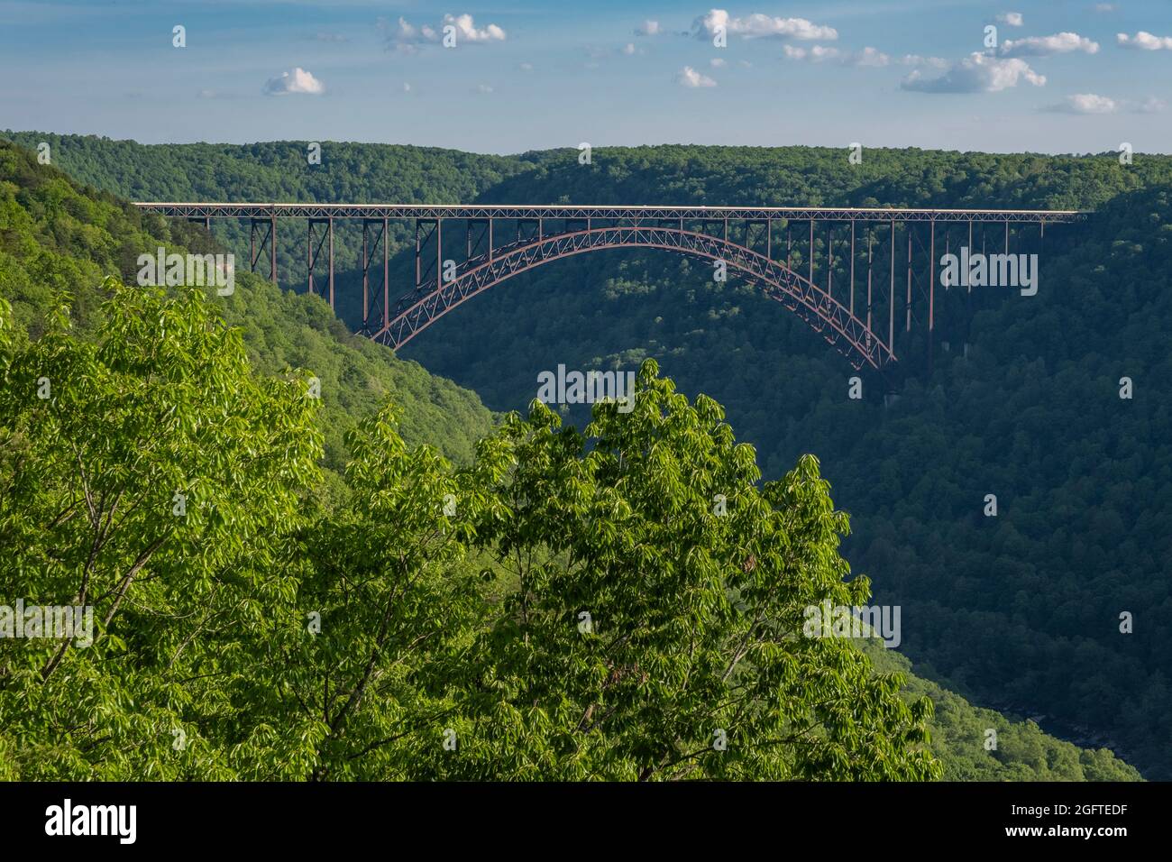 New River Gorge National Park, West Virginia.  New River Gorge Bridge, US Highway 19. Stock Photo