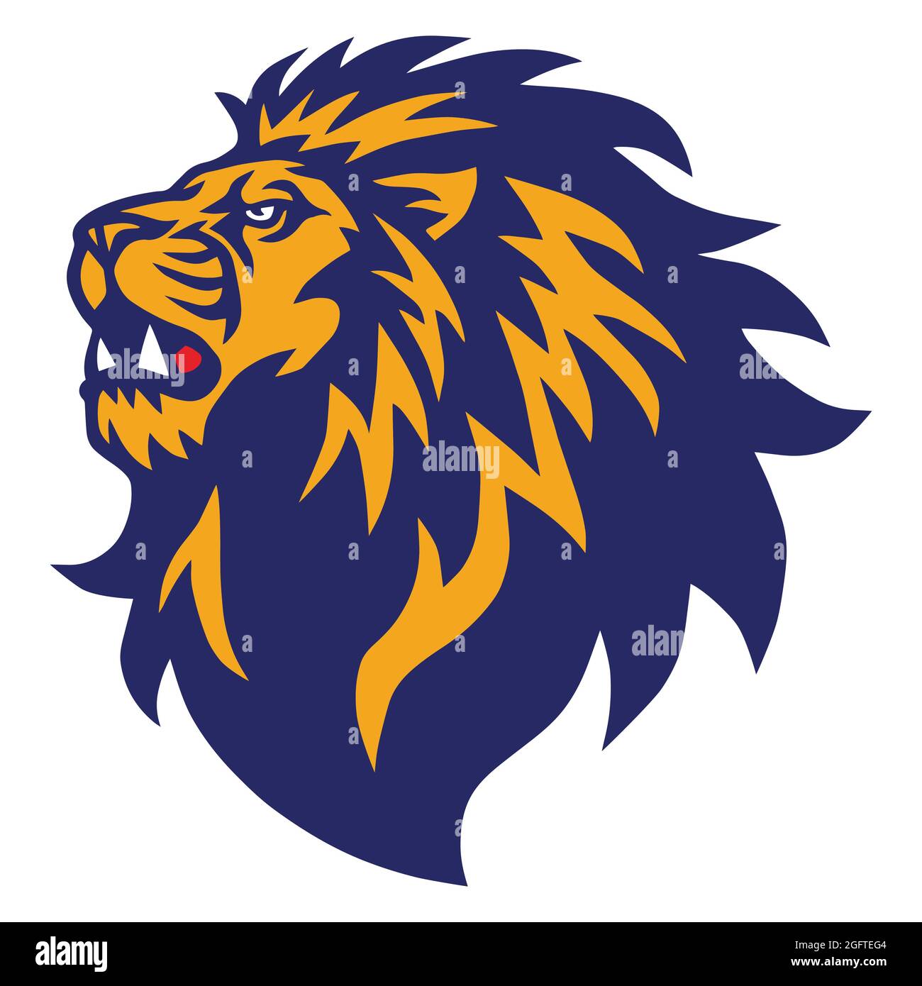 Lion Head Roaring Logo Esport Mascot Design Stock Vector Image & Art ...