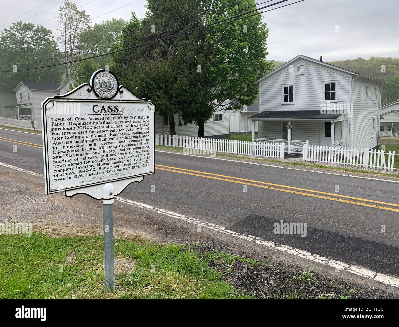 Cass, West Virginia, an Historic Early Twentieth Century Lumber Paper Mill Town. Stock Photo