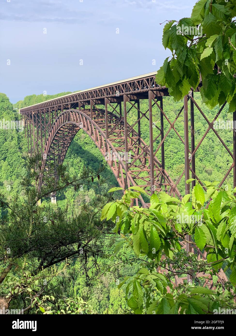 West Virginia, New River Gorge Bridge from the National Park Visitor Center. Stock Photo