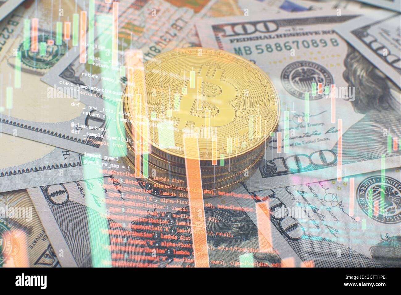 Bitcoin gold coin and defocused chart background. Gold bitcoins with Candle  stick graph chart and digital background.Golden coin with icon letter B.Mi  Stock Photo - Alamy