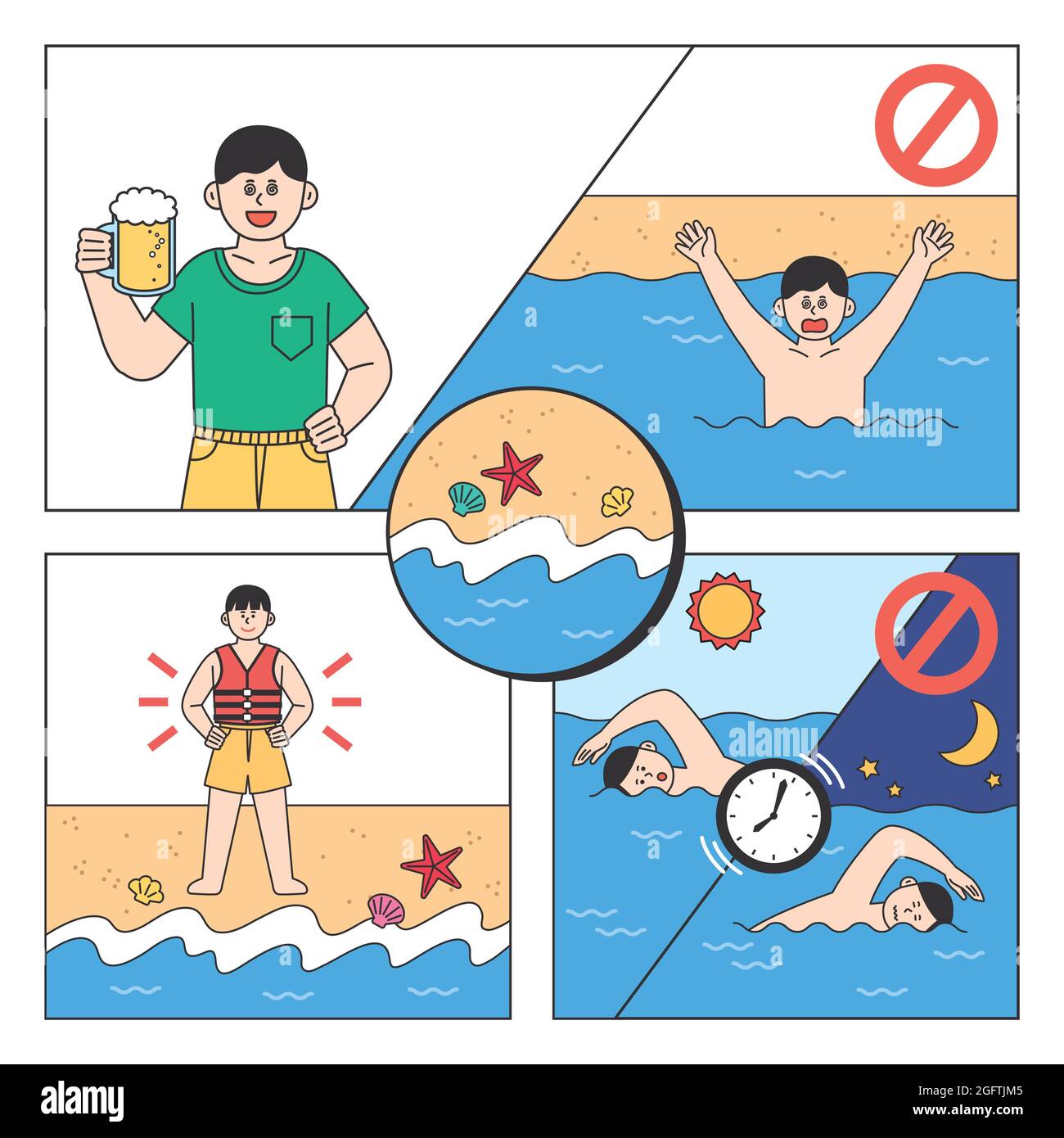 summer precautions for beach Stock Photo - Alamy