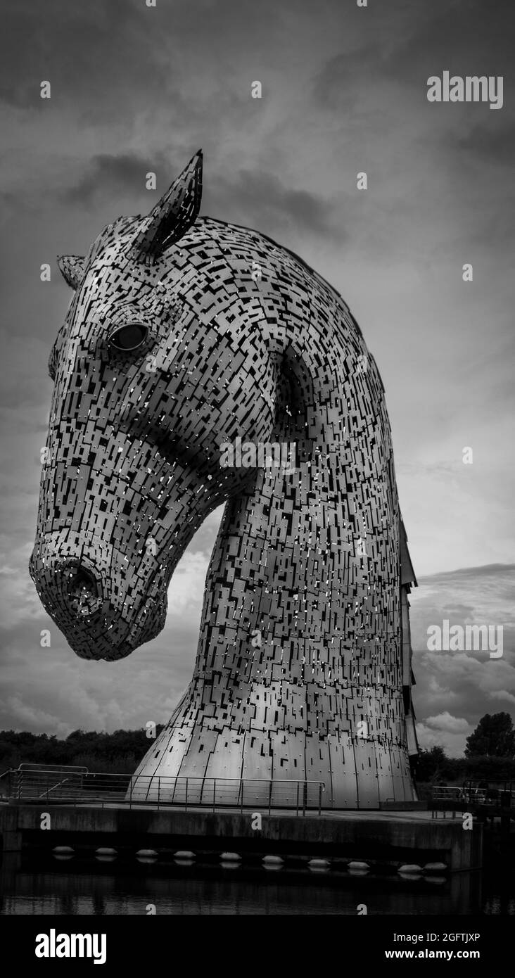 The Kelpies,  Helix project. Scottish canals.Falkirk Stock Photo