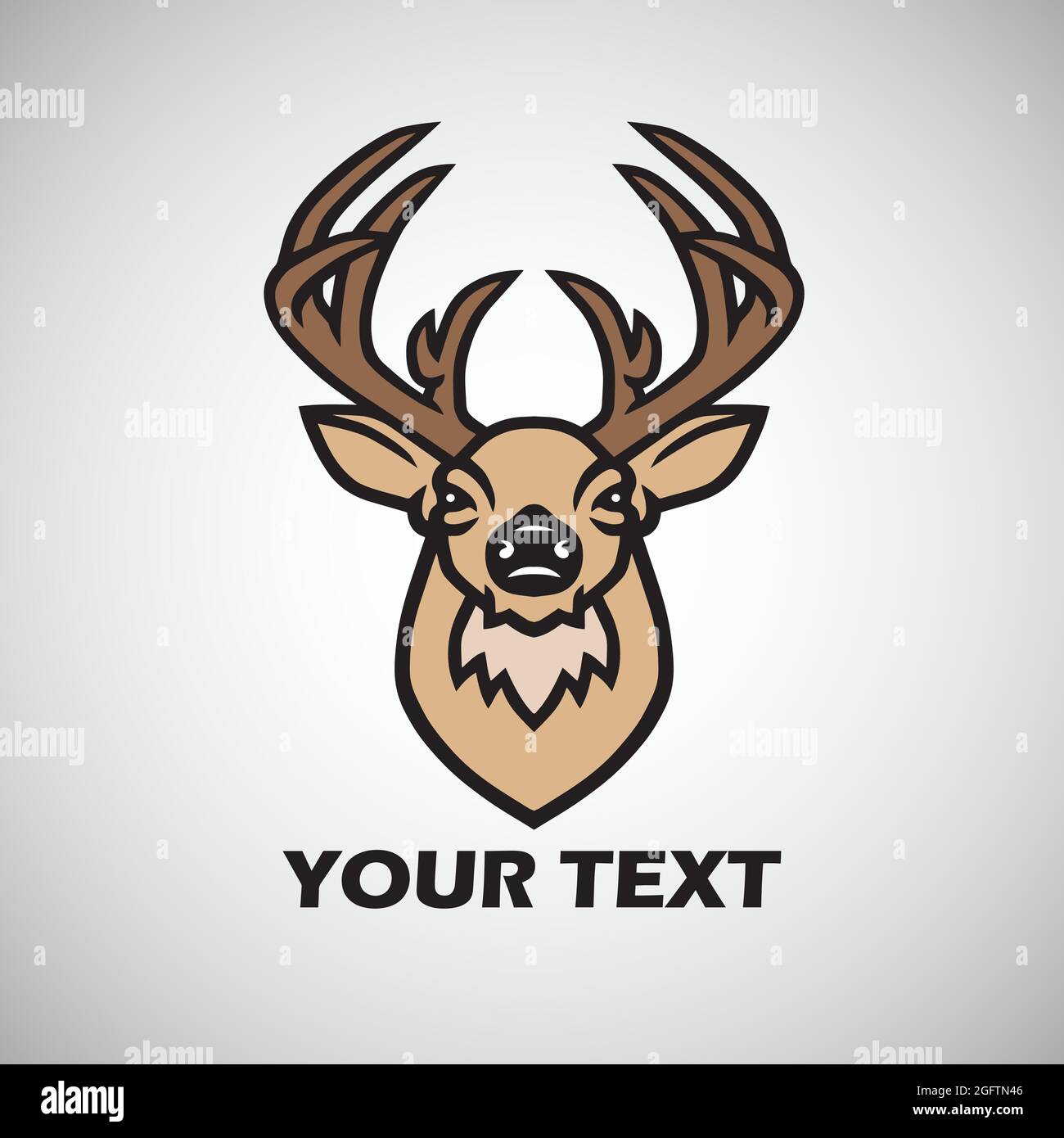 Deer Logo Design Stylized Drawing Vector Illustration Stock Vector