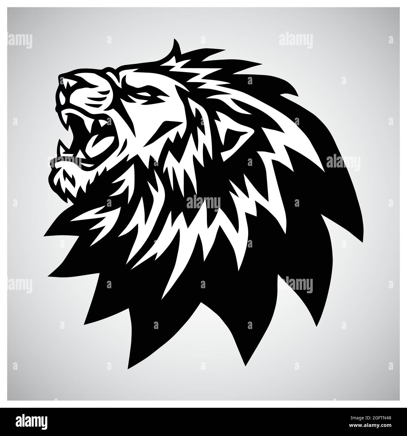 Angry Lion Head Roaring Logo Vector Mascot Stock Vector