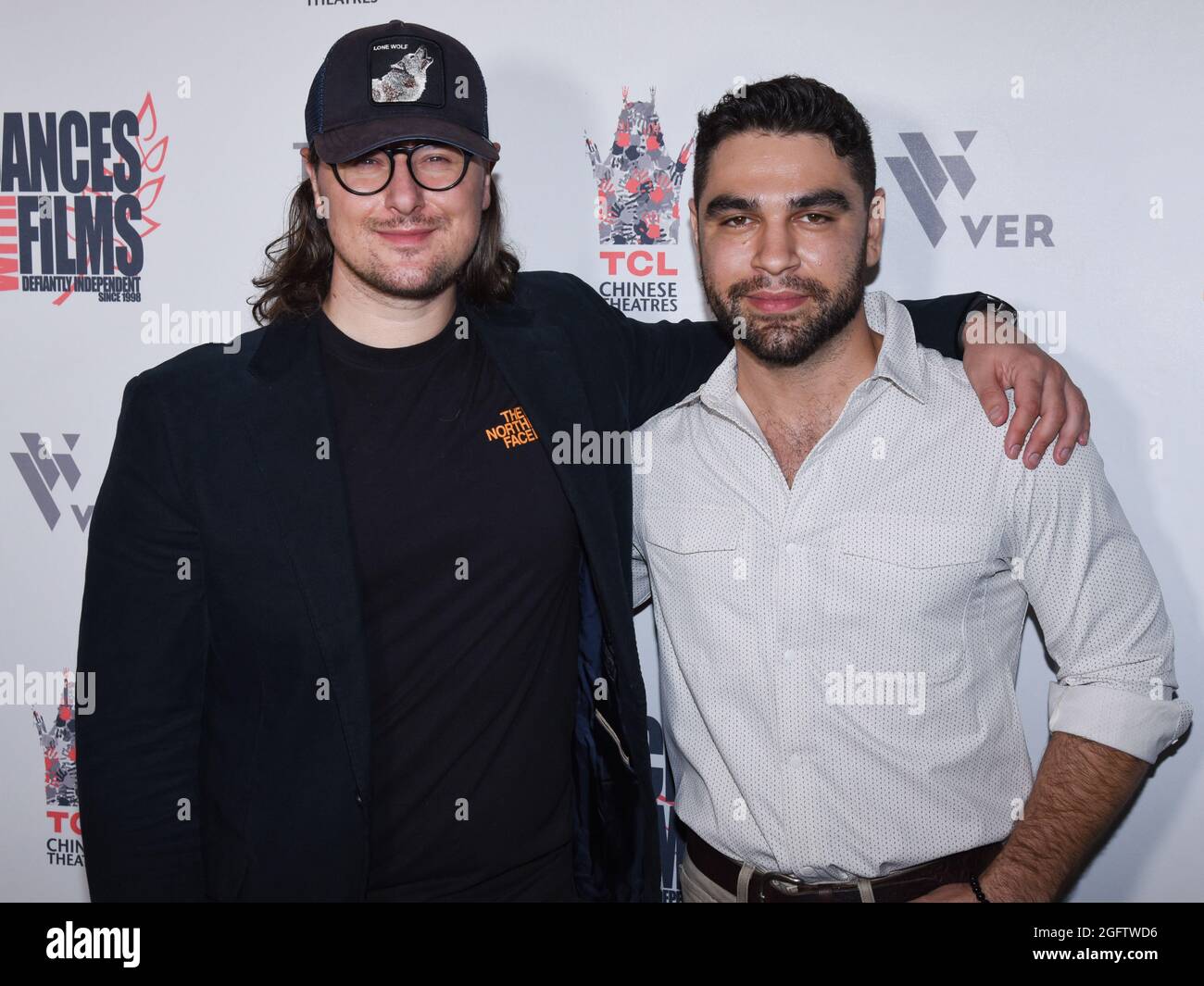 August 26, 2021, Hollywood, California, USA: David Mahmoudieh and George Lako attend The Art of Protest Premiere. (Credit Image: © Billy Bennight/ZUMA Press Wire) Stock Photo