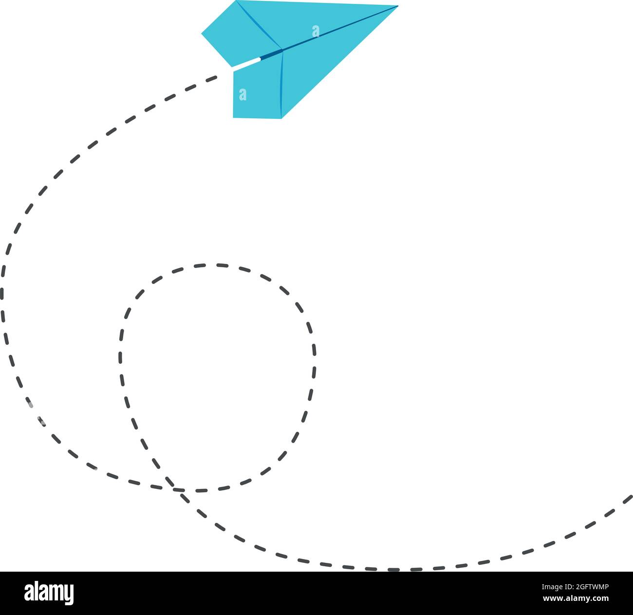 Paper airplane with black dashed line. Isolated on white Stock Vector ...