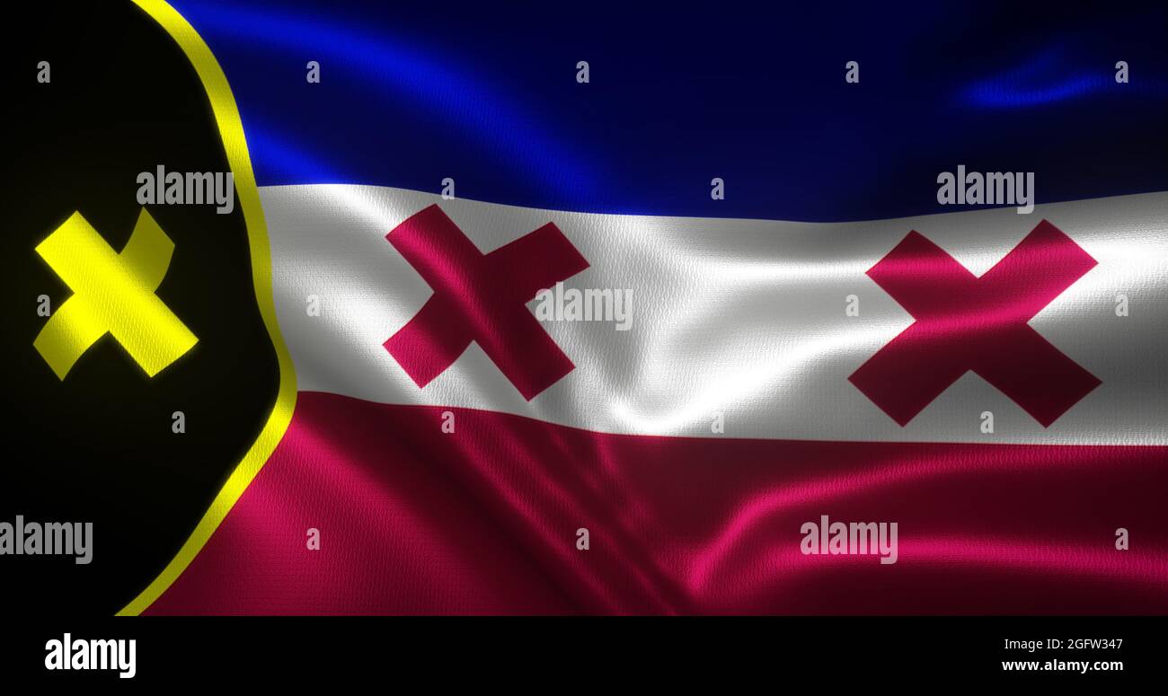 Lmanburg Flag, Dream SMP Flag with waving folds, L'manberg Flag close