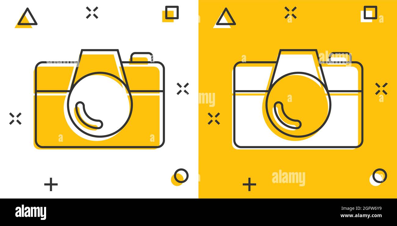Camera device sign icon in comic style. Photography vector cartoon ...