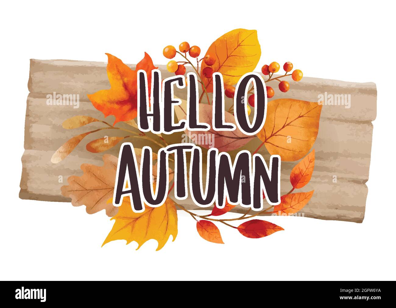 Hello autumn with ornate of leaves flower background. Autumn october ...