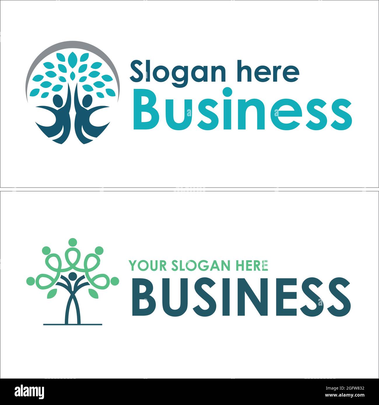 People and leaves icon vector logo design Stock Vector