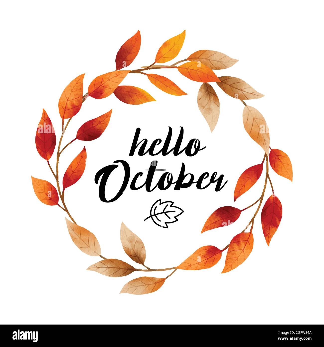 Hello October Lettering Background Stock Vector Illustration Of  Calligraphy, Color: 159940820