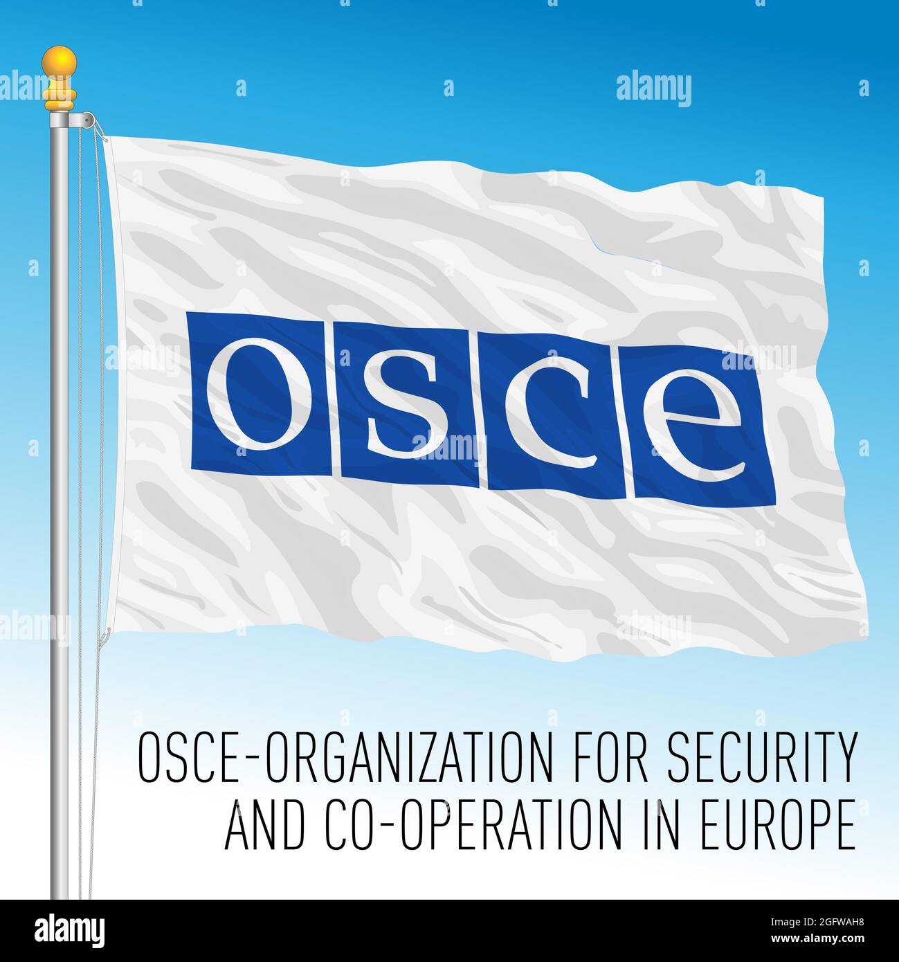 OSCE, Organization for Security and Co-operation in Europe flag, european organization, vector illustration Stock Vector
