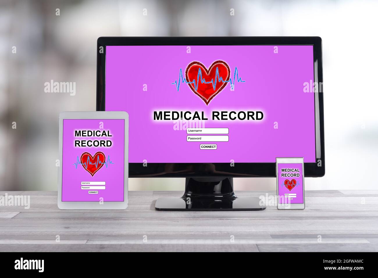 Medical record concept shown on different information technology