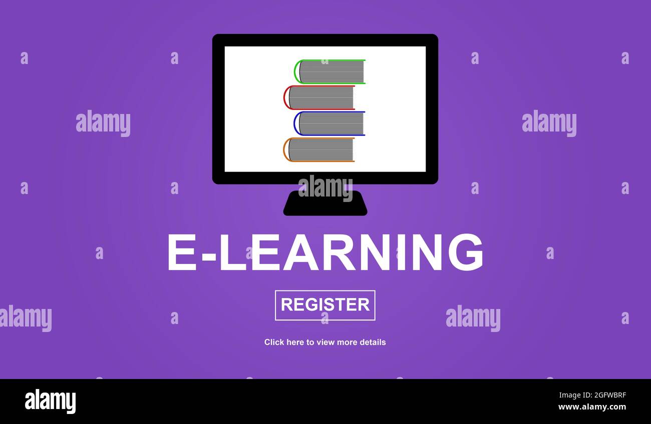 Illustration of an e-learning concept Stock Photo - Alamy