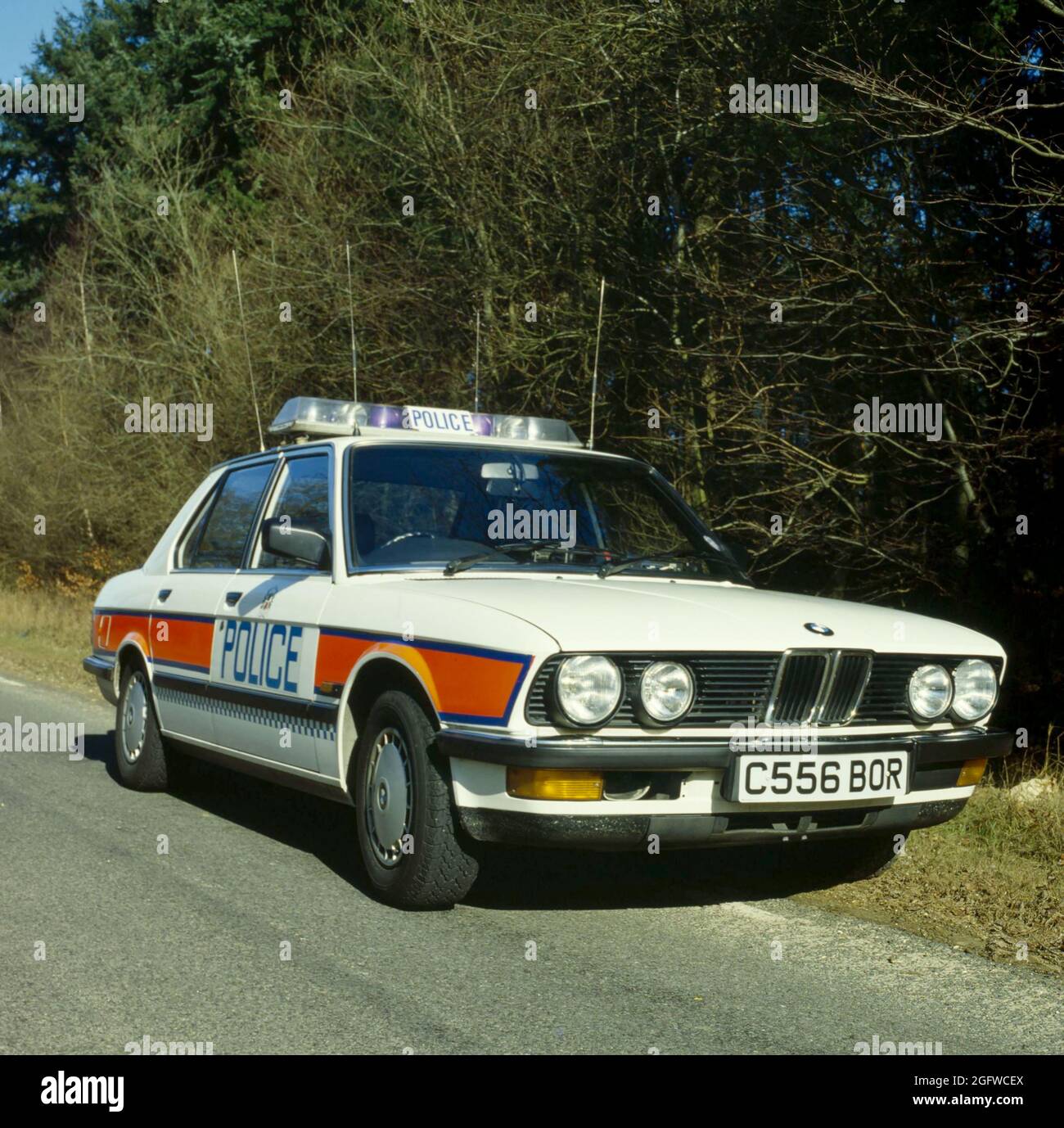 Old BMW Hampshire Police Car  - UK emergency vehicle Stock Photo