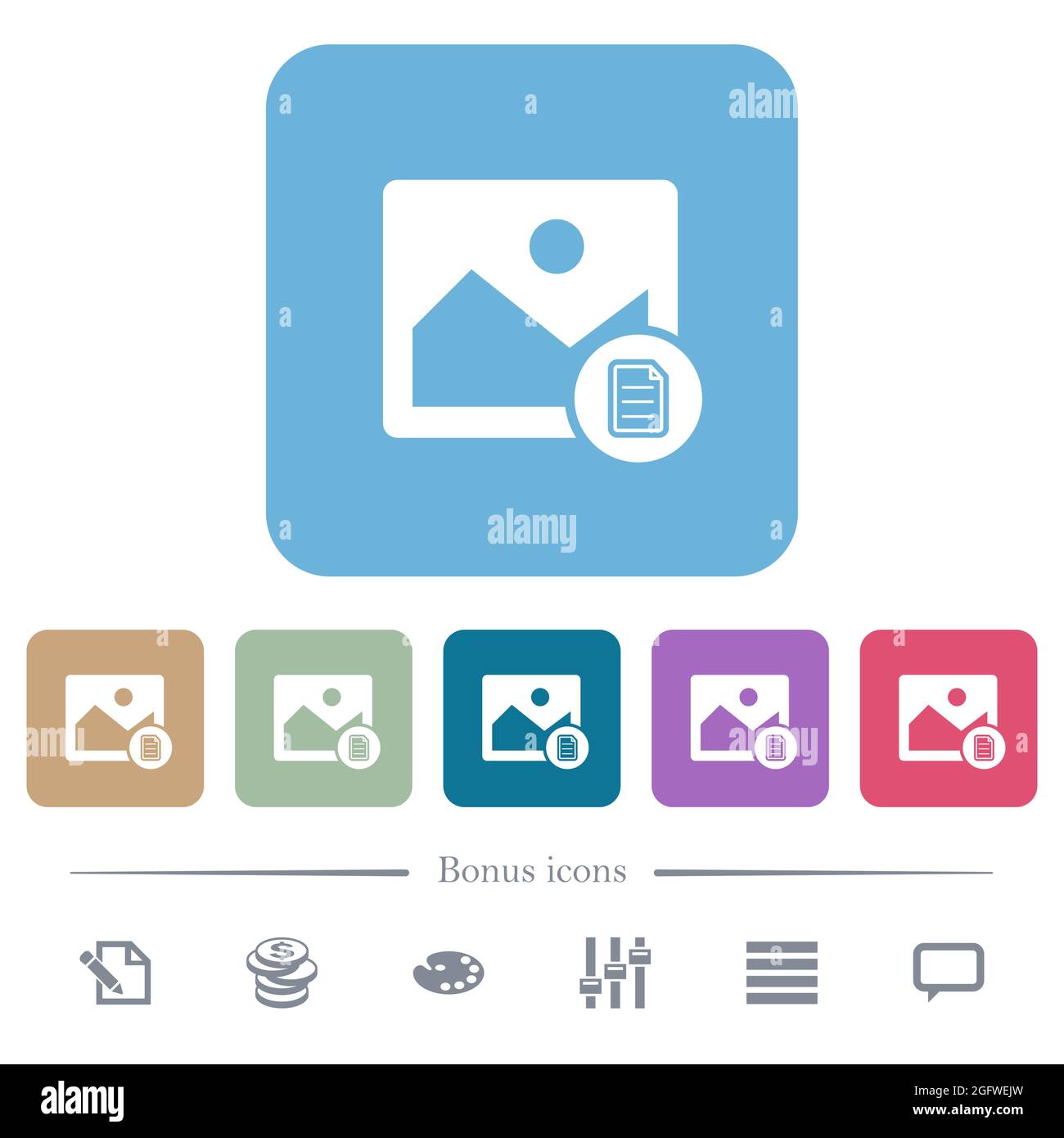 Image properties white flat icons on color rounded square backgrounds ...