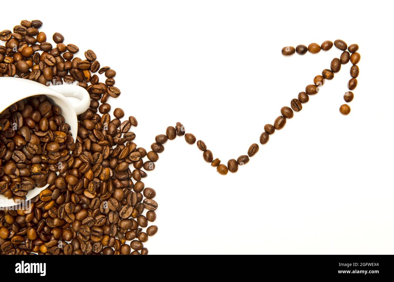 coffee (Coffea spec.), coffee cup and roasted coffee beans, icon