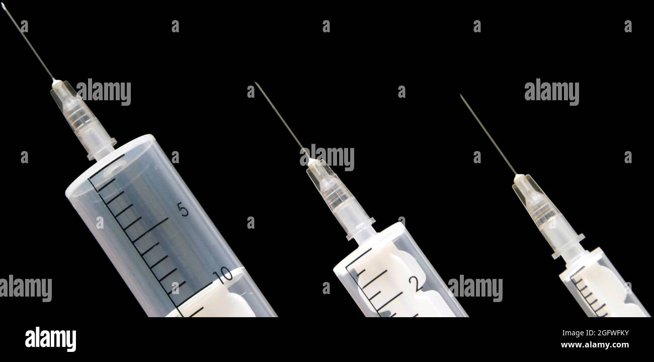 injection syringes, details Stock Photo Alamy
