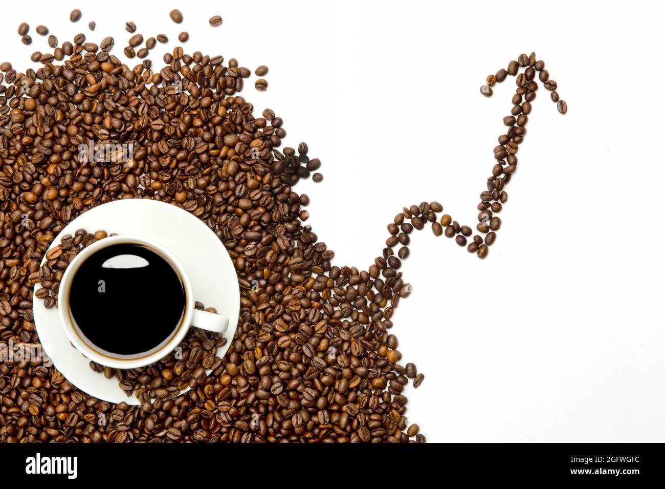 coffee (Coffea spec.), coffee cup and roasted coffee beans, icon