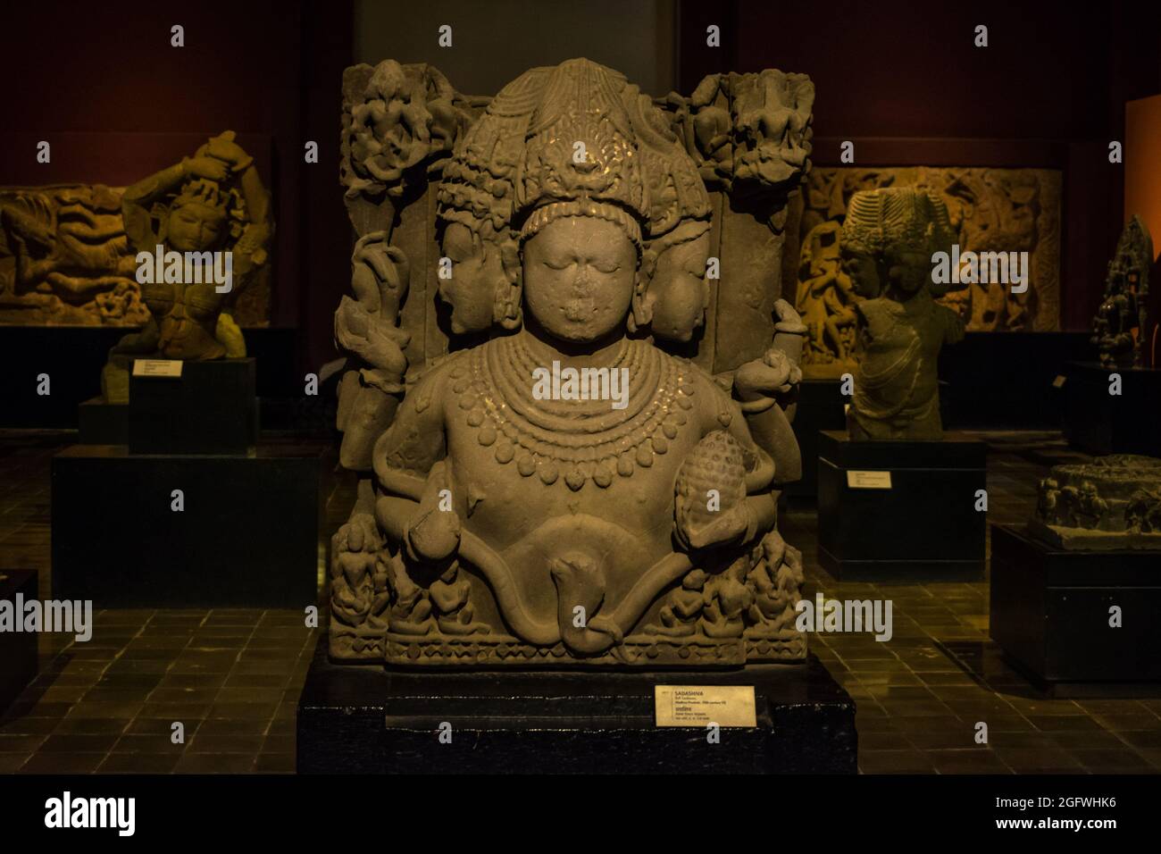 Statues of Hindu deities at the Sculpture Gallery of Chhatrapati Shivaji Maharaj Vastu Sangrahalaya or Prince of Wales Museum in Mumbai, India Stock Photo