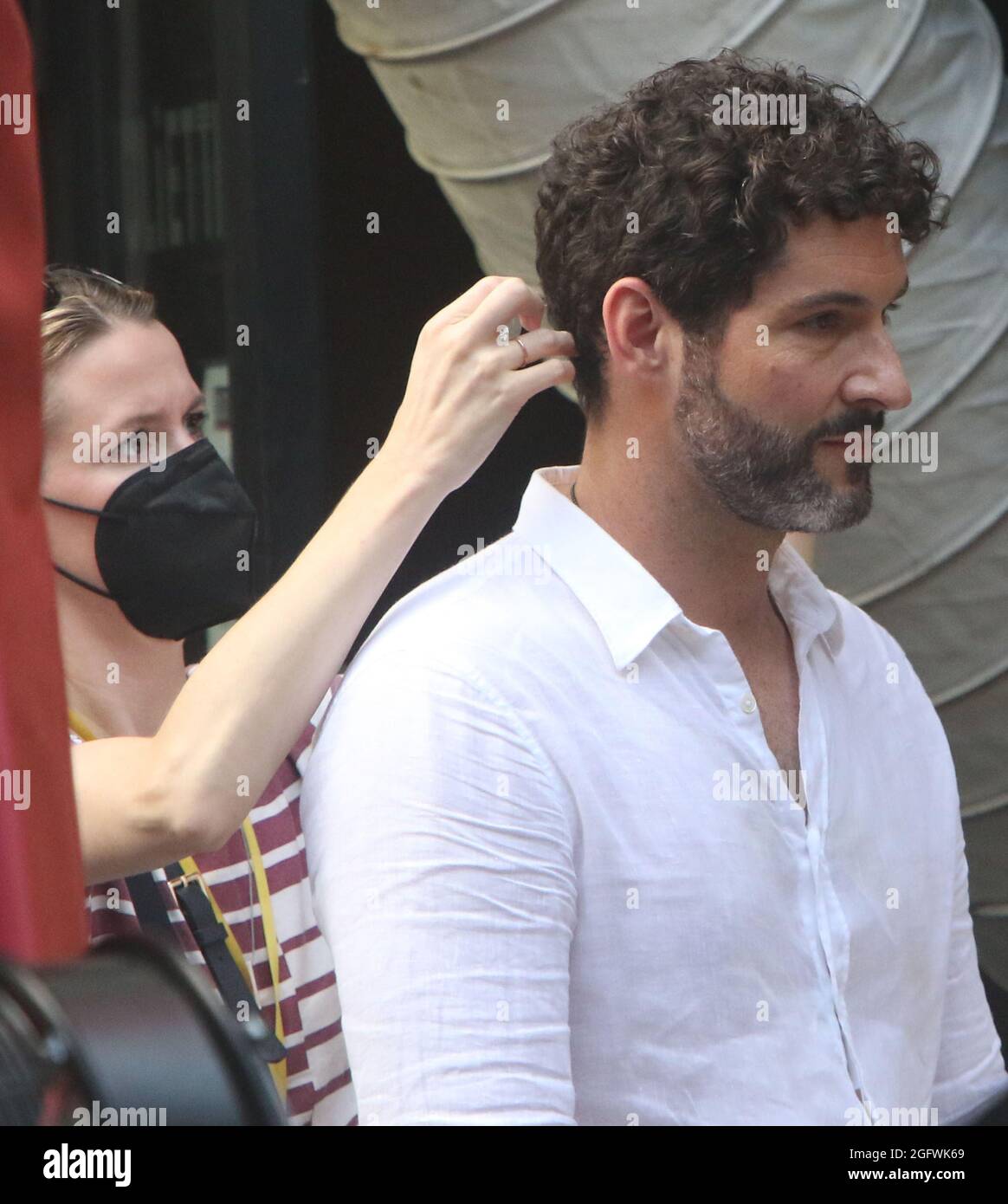 New York, NY, USA. 26th Aug, 2021. Tom Ellis on the set of Players